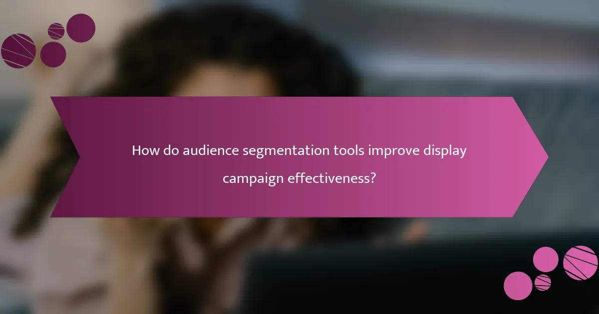 How do audience segmentation tools improve display campaign effectiveness?