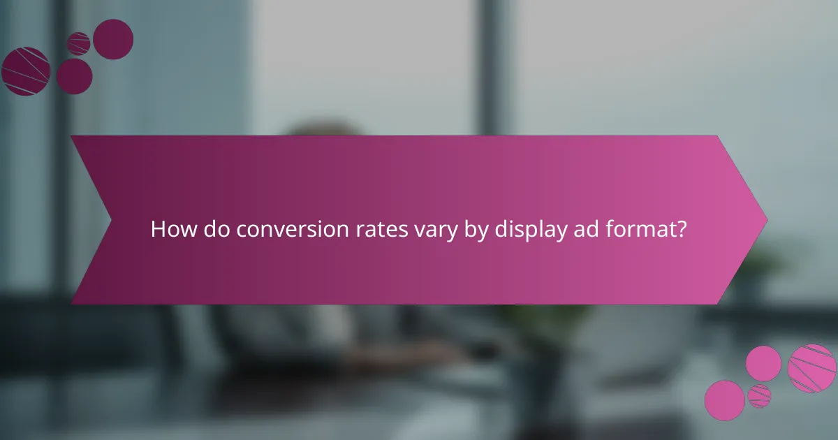 How do conversion rates vary by display ad format?