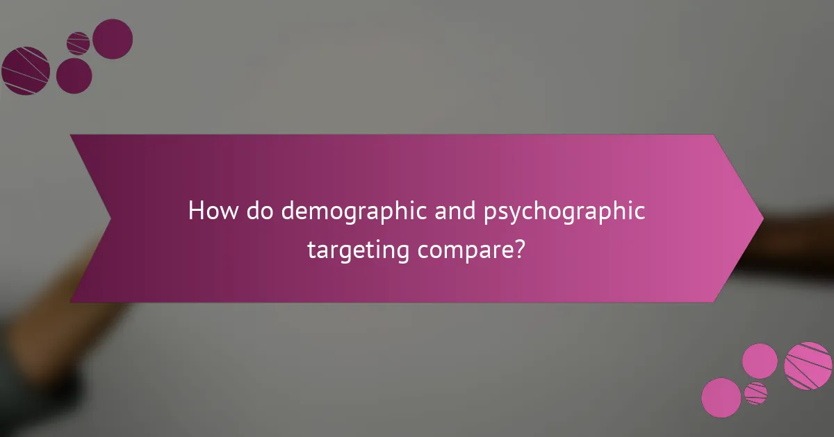 How do demographic and psychographic targeting compare?