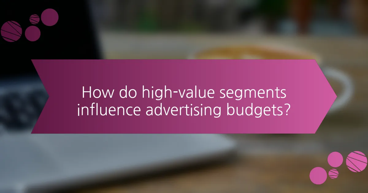 How do high-value segments influence advertising budgets?