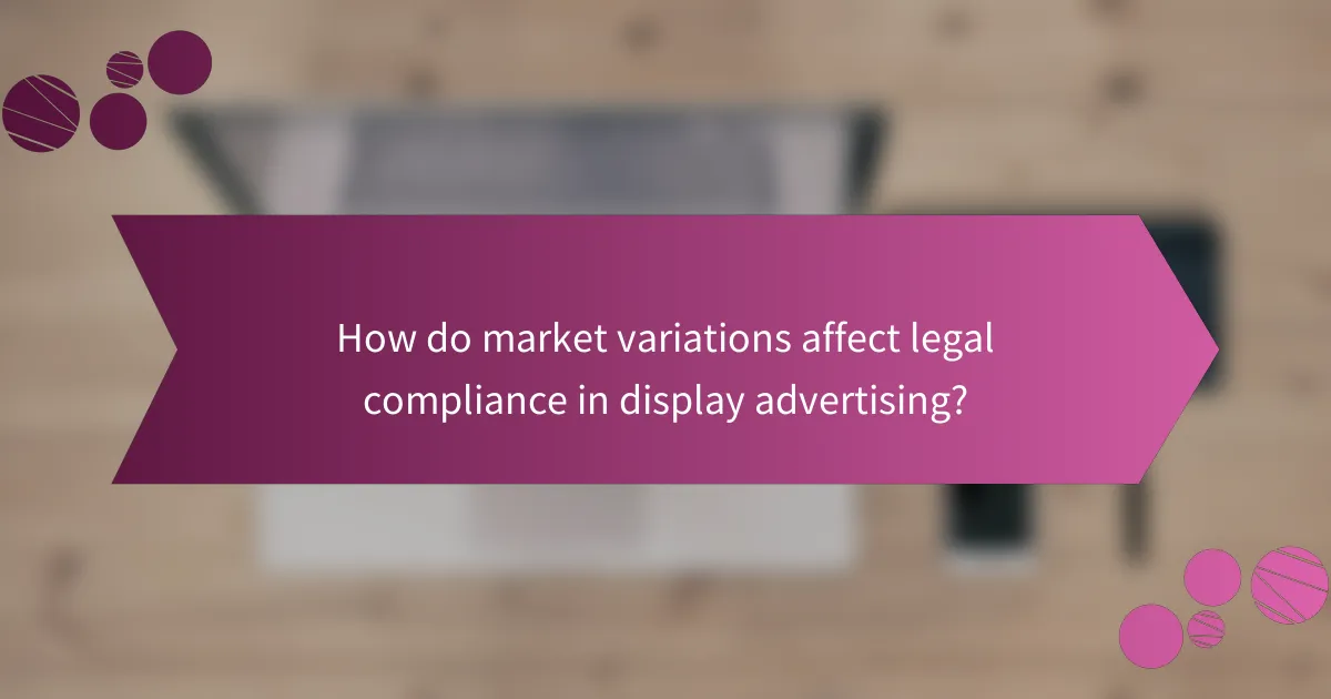 How do market variations affect legal compliance in display advertising?