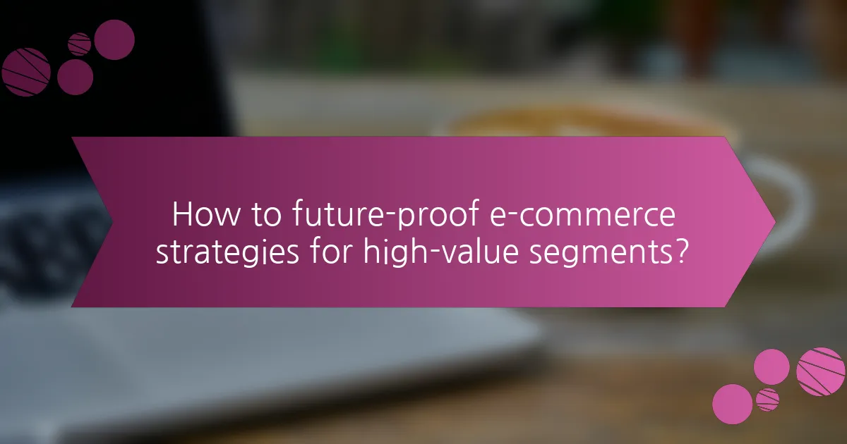 How to future-proof e-commerce strategies for high-value segments?
