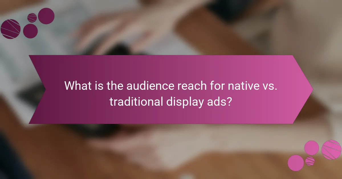 What is the audience reach for native vs. traditional display ads?