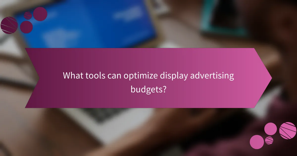 What tools can optimize display advertising budgets?