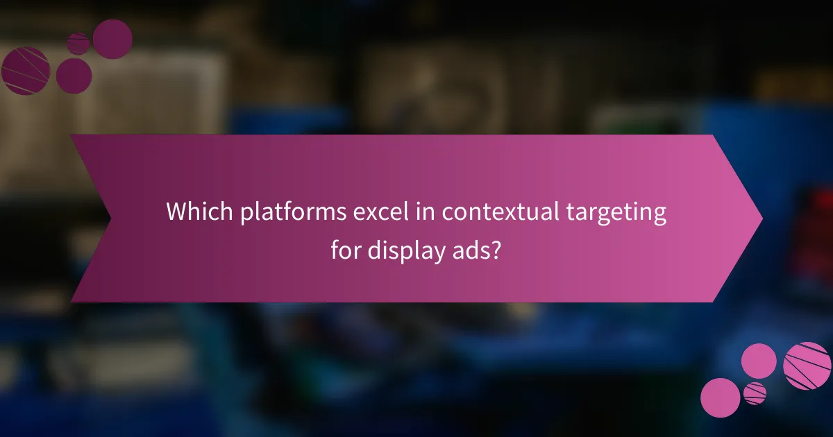 Which platforms excel in contextual targeting for display ads?